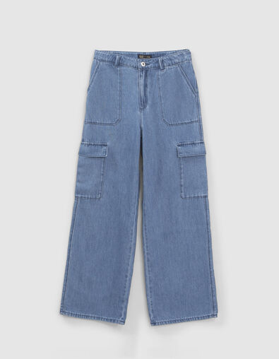 Blaue Extra-Large-Mädchencargojeans - IKKS