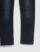 Jean SKINNY bleu vintage avec découpes garçon-4