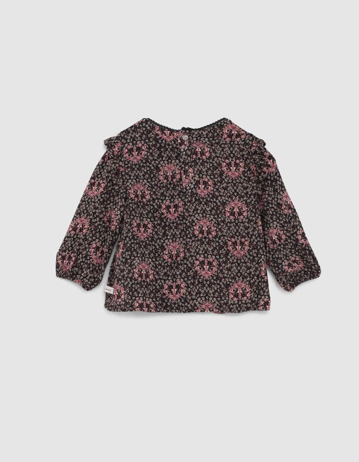 Baby girls’ black lily print blouse-3