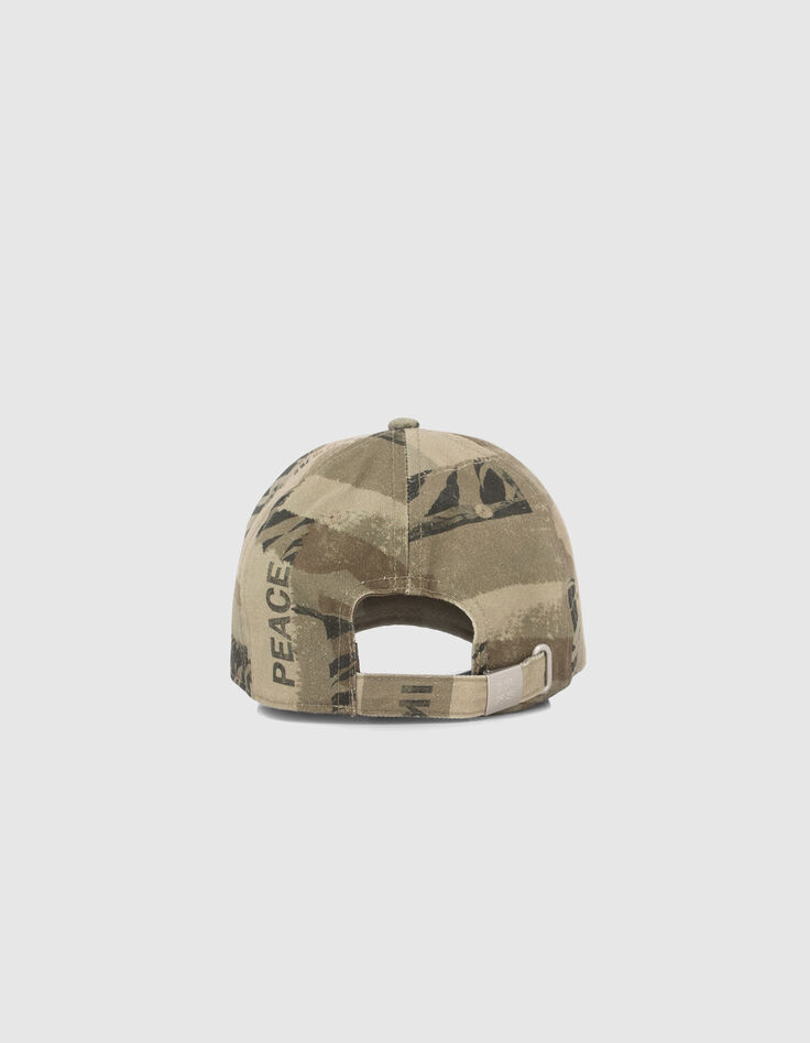 Khaki Jungenschirmmütze mit Camouflageprint-5