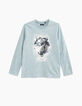 Boys’ ice blue wolf graphic T-shirt-1