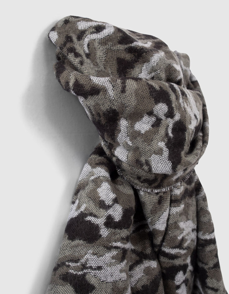 Girls’ black camouflage motif scarf-3