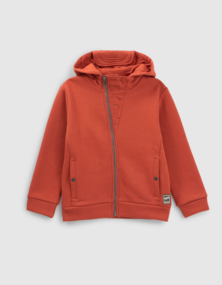 Boys’ brick cardigan with visor on hood-2