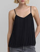 Women's black recycled pleated camisole lined with straps-5