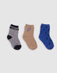 Baby boy navy, camel and blue socks-2