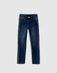 Girls’ blue denim cosy fleece SLIM jeans-1