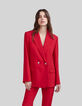 Women’s poppy red double-breasted suit jacket-2