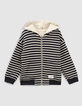 Boys’ ecru and navy striped reversible cardigan-4