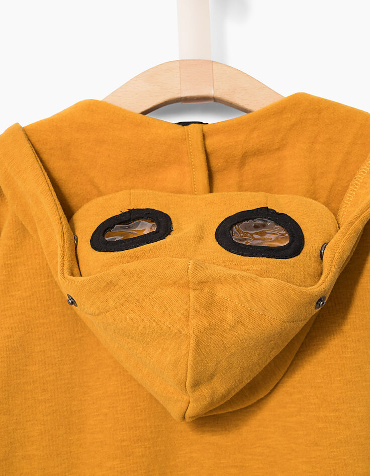 Cardigan jaune à lunettes sur capuche garçon-6