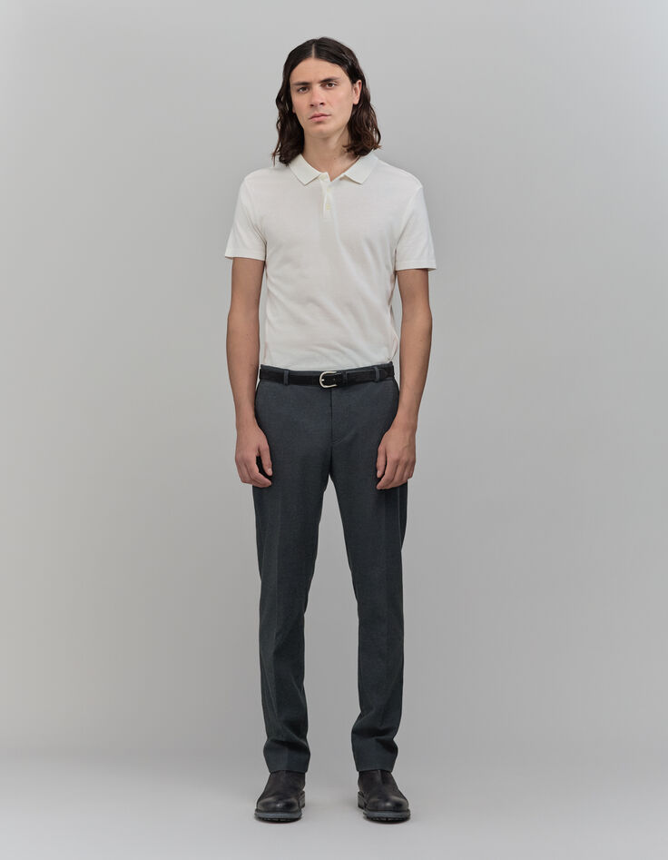 Men’s off-white cotton modal polo shirt-2