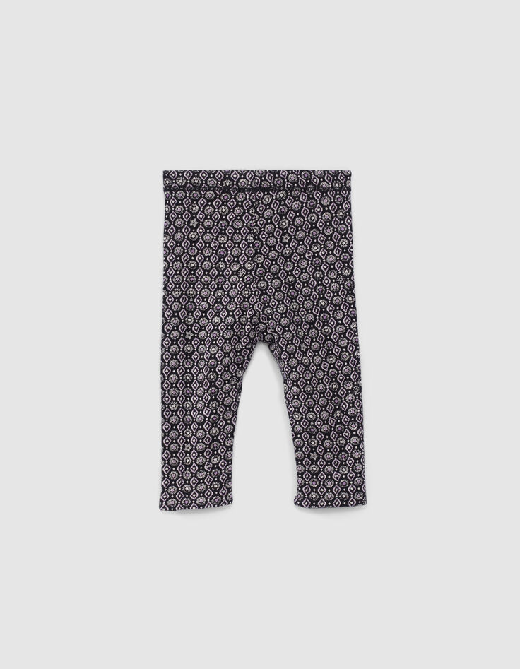 Baby girls’ rock print/black reversible leggings-4