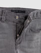 Grijze SLIM jeans met brede gestreepte tailleband jongens-6