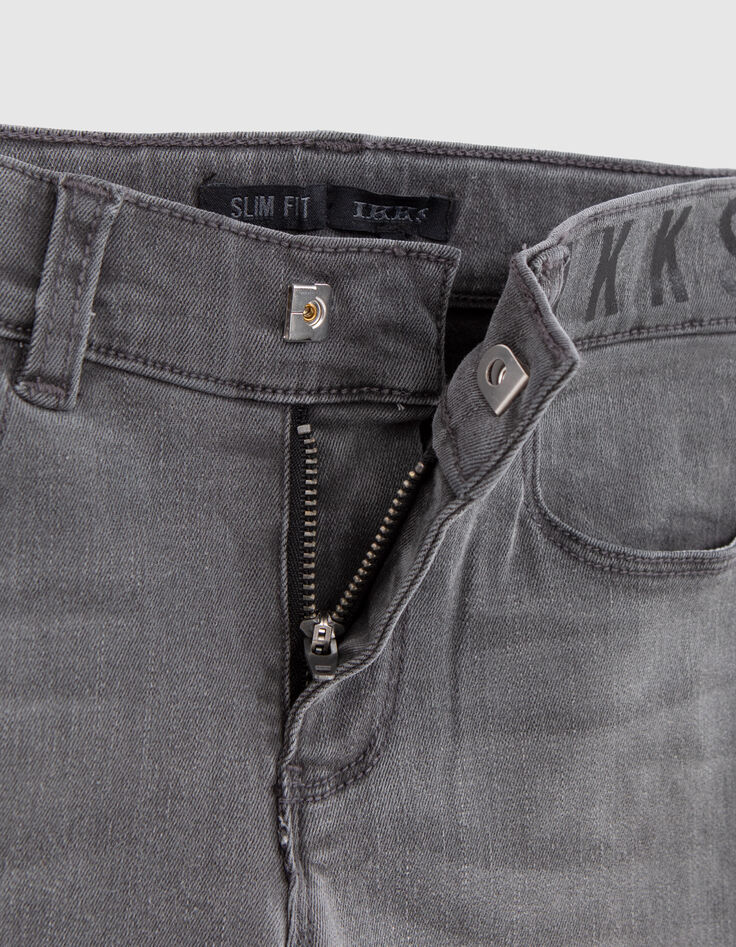 Graue SLIM-Jeans mit breitem gestreiften Bund für Jungen-6