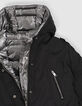 Mädchenwendesteppjacke in Schwarz und Silber-2