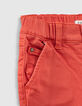 Baby boys’ medium-orange organic cotton knitlook jeans-6