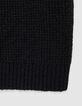 Girl's black sleeveless knit sweater-6