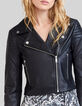 Women’s quilted shoulder lambskin leather short jacket-4