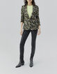 Khaki Damenblazer mit Jungle-Flecktarn-Print-6