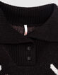 I.Code black graphic jacquard zip-neck sweater-2