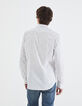 Weißes SLIM-Herrenhemd mit Pointillismus-Print EASY CARE-3