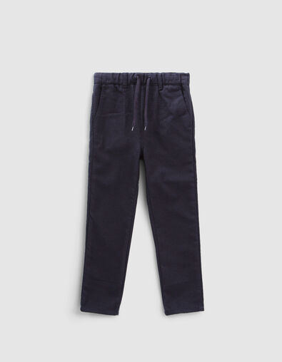 Boys’ navy houndstooth motif joggers - IKKS