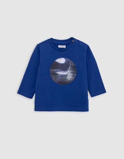 Camiseta algodón orgánico azul lenticular bebé niño - IKKS