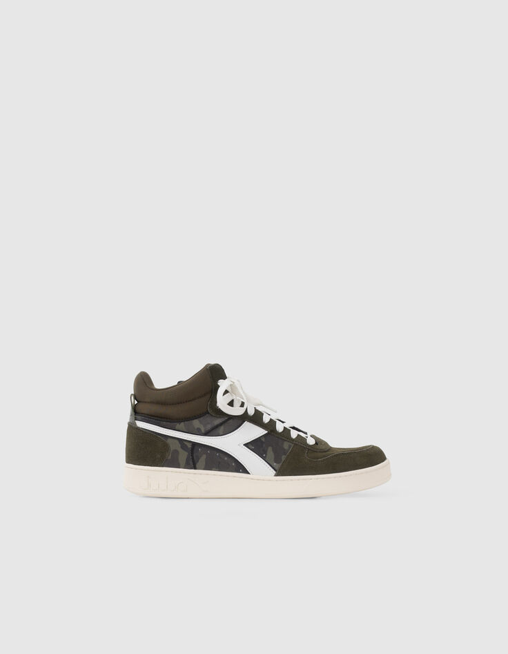 IKKS X DIADORA unisex khaki camouflage leather trainers-1