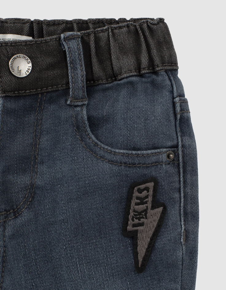 Vintage Blue Jeans mit Black-Used-Kontrast für Babyjungen-2