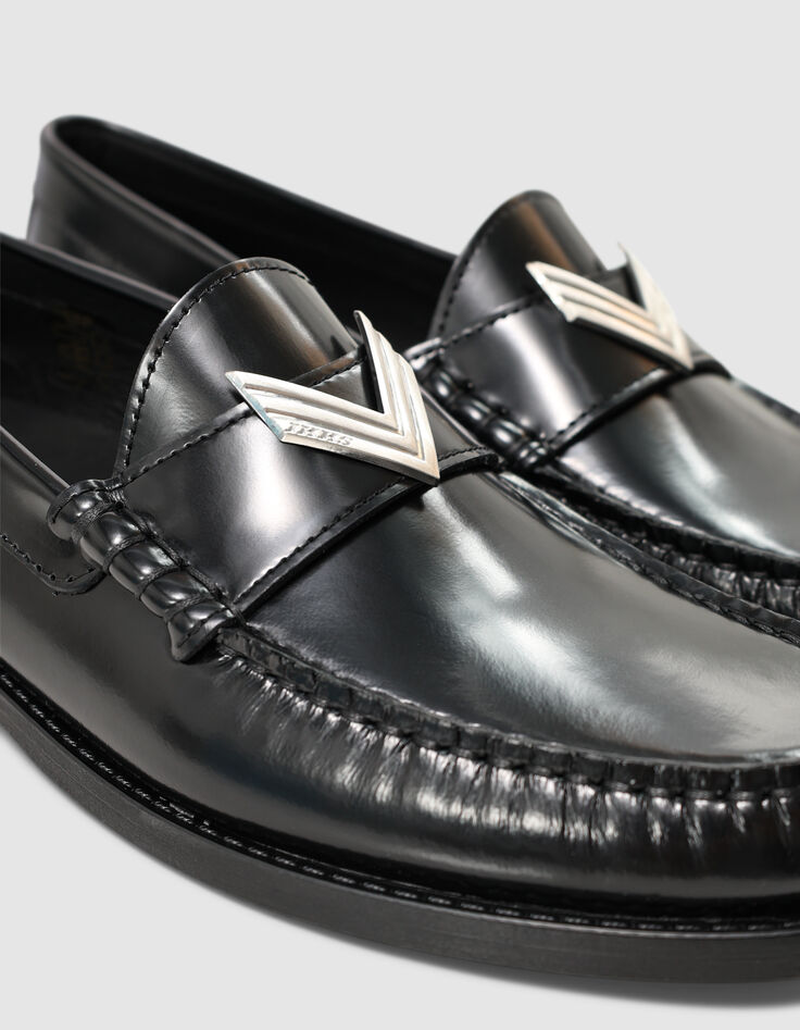 Glacé leren zwarte loafers Ligne 111 Femme-4