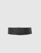 Black leather herringbone quilted dress belt 1440 Woman-3