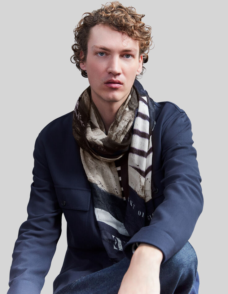 Men’s chalk scarf with skeleton-sailor image-5