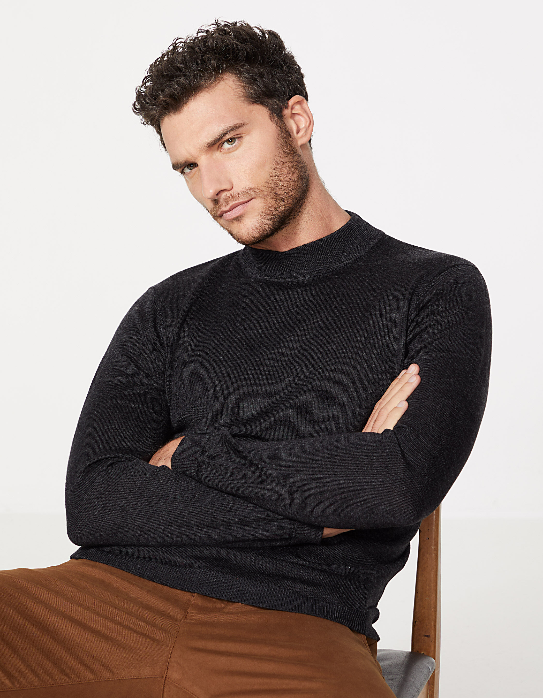 Pull homme 2024 col cheminée