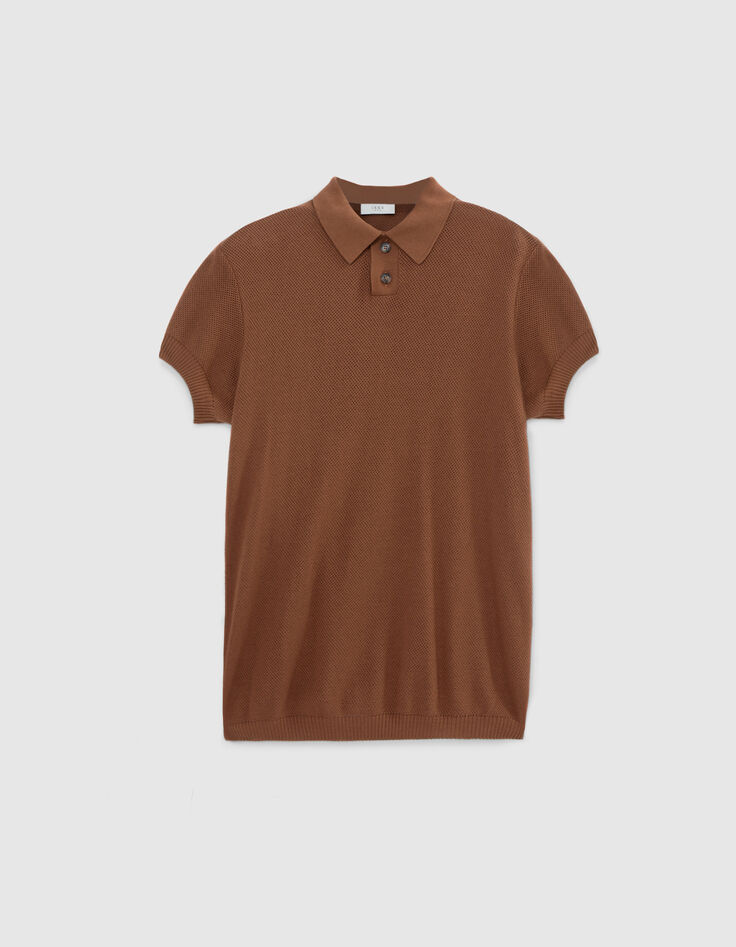 Pure Edition – Men’s amber openwork knit polo shirt-5