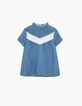 Girls’ light blue blouse with lace-1