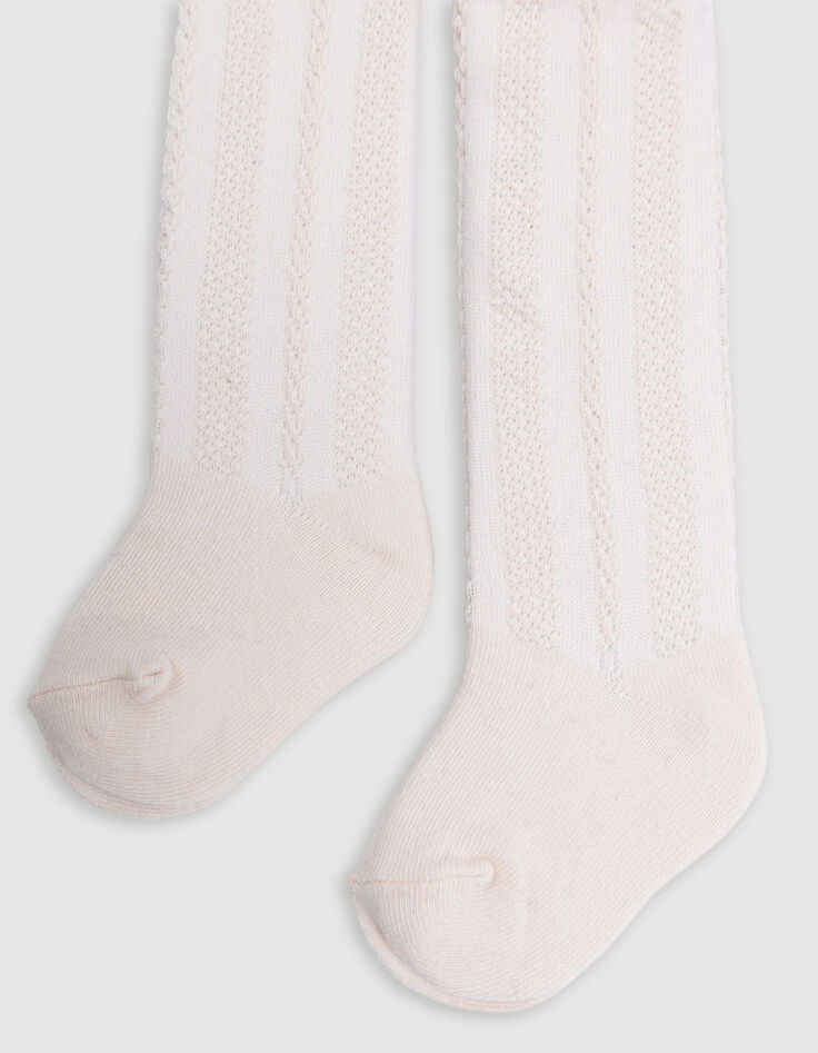 Collants marine et écrus en tricot bébé fille-6