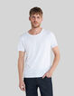 Camiseta blanca de algodón modal para hombre-1