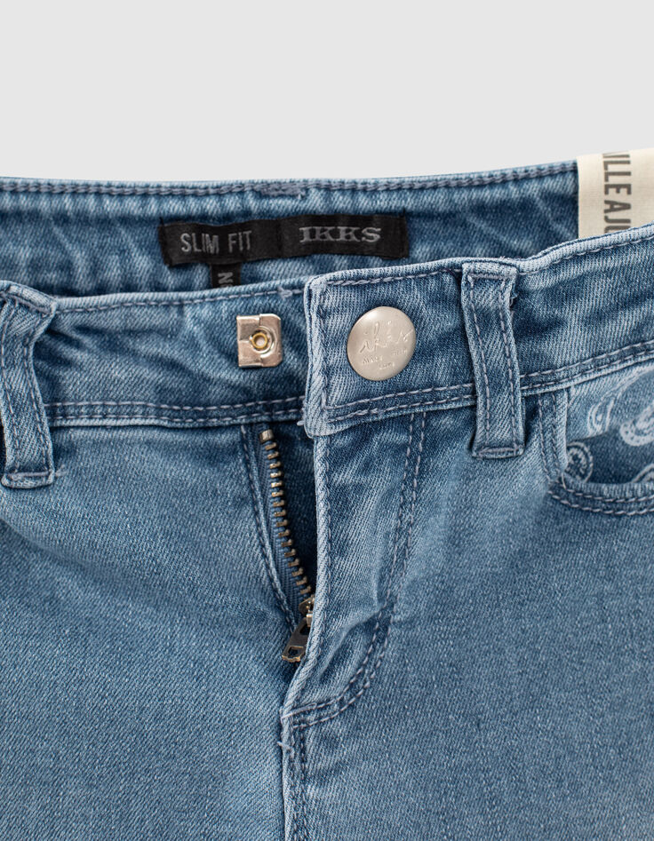 Girls’ light blue slim 7/8 jeans-7
