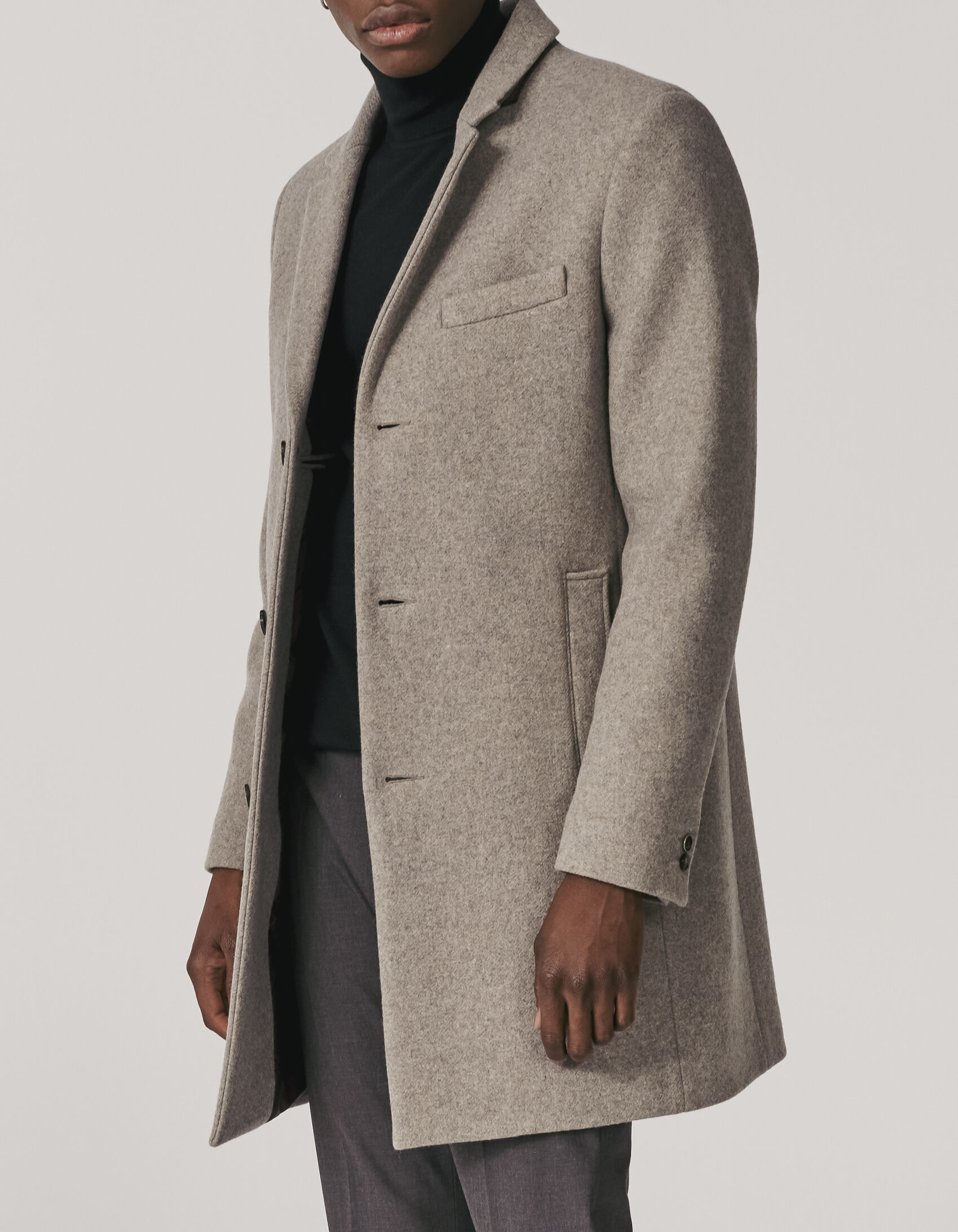 Men's mink mid-length coat