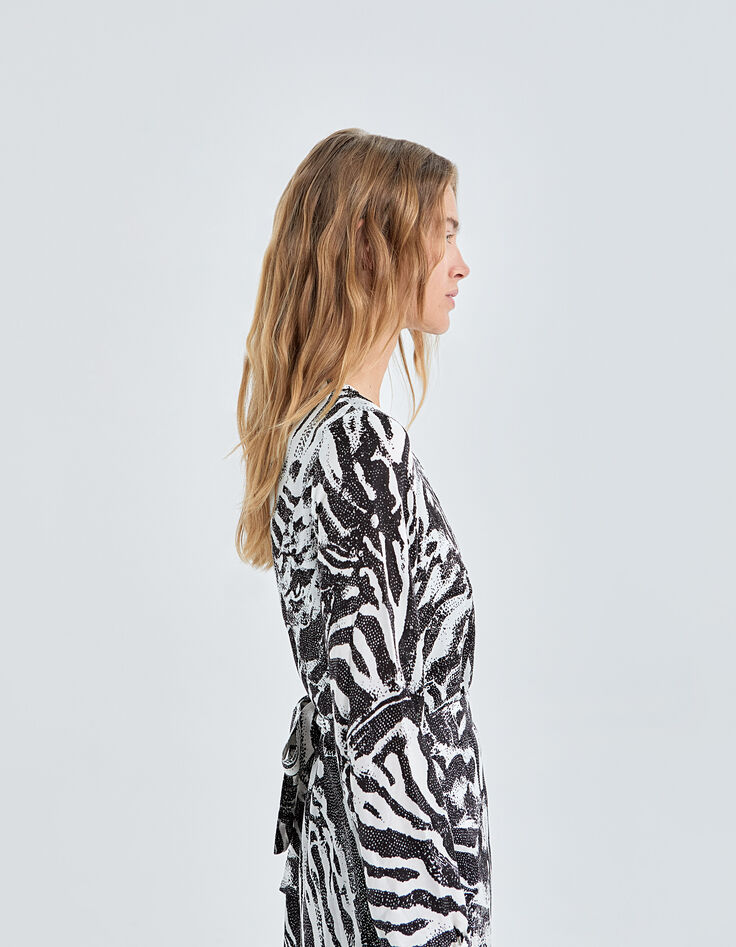 Pure Edition-Ecru jurk zebraprint Dames-3