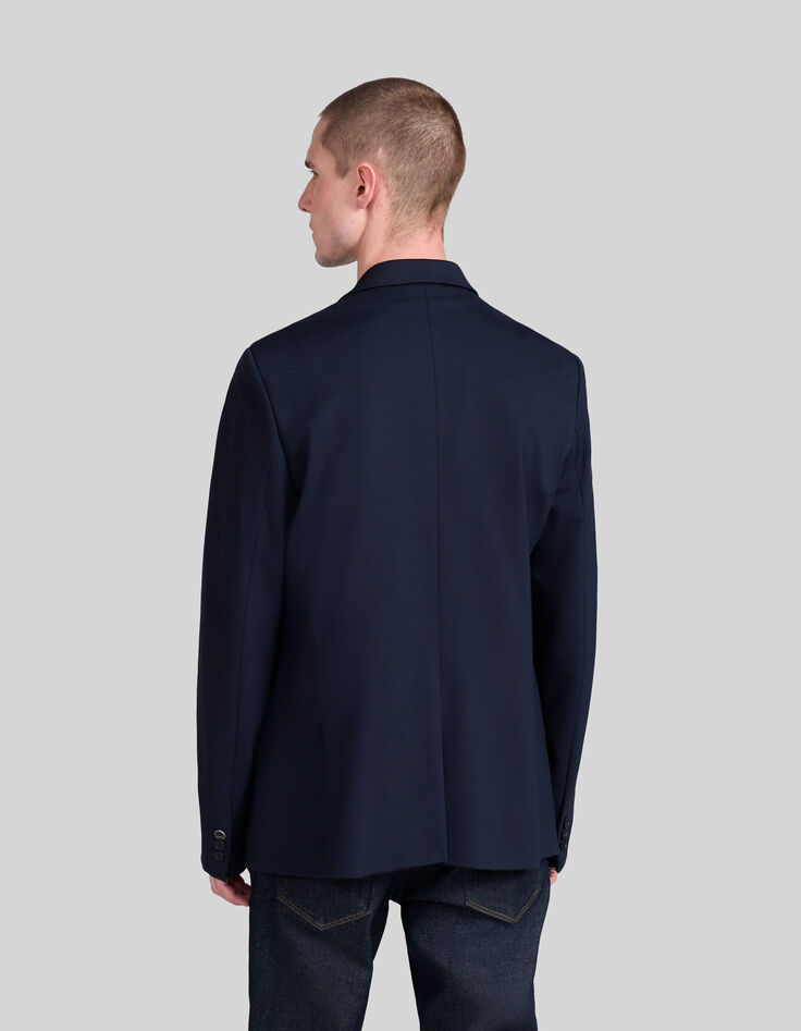 Men's navy Interlock suit jacket-3