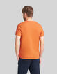 T-shirt L'Essentiel orange coton bio col rond Homme-4