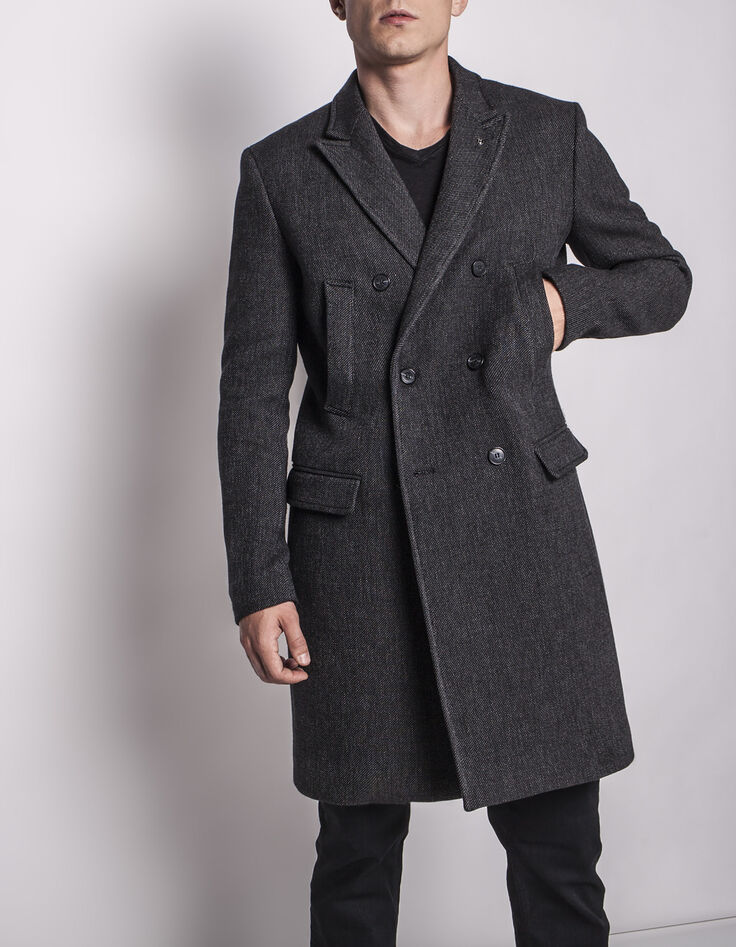 Manteau noir homme-1