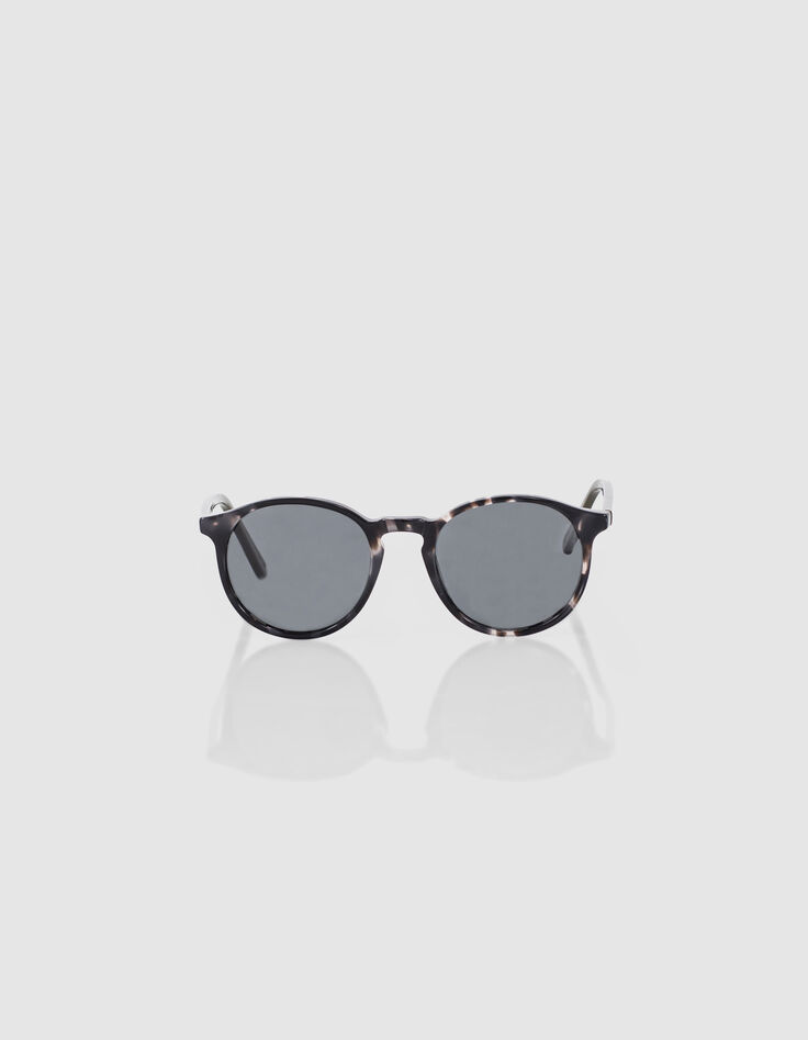 Lunettes solaires écaille noire branches kaki mixte-2