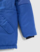 Parka azul eléctrico con detalles acolchados niño-5