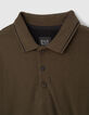 Bronzefarbenes Jungenpoloshirt mit schwarzem Jersey -2