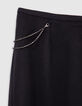 Women's black pencil skirt removable rhinestone jewels-7