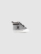 Sneakers grijs en zwart twee materialen babyjongens-1