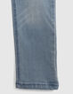 Boy's blue SLIM jeans with wear-6