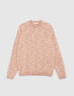 Men's amber mouliné knit round neck sweater-6