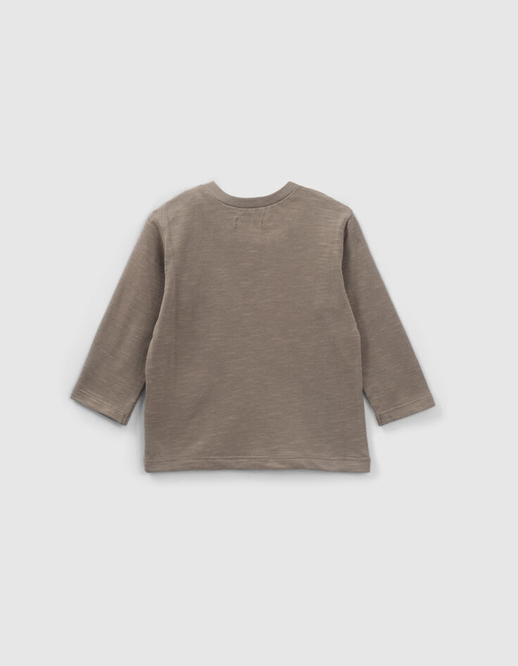 T-Shirt khaki, Biobaumwolle, Reliefturnschuh für Baby Boys-3